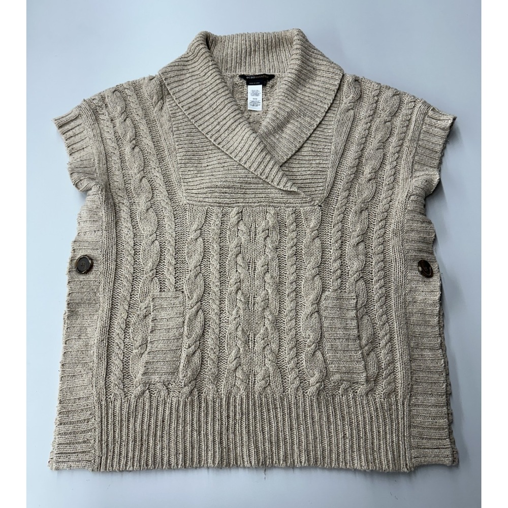BCBG MAXAZRIA CABLE KNIT SWEATER CGL15154 ONE SIZE BEIGE COLOR